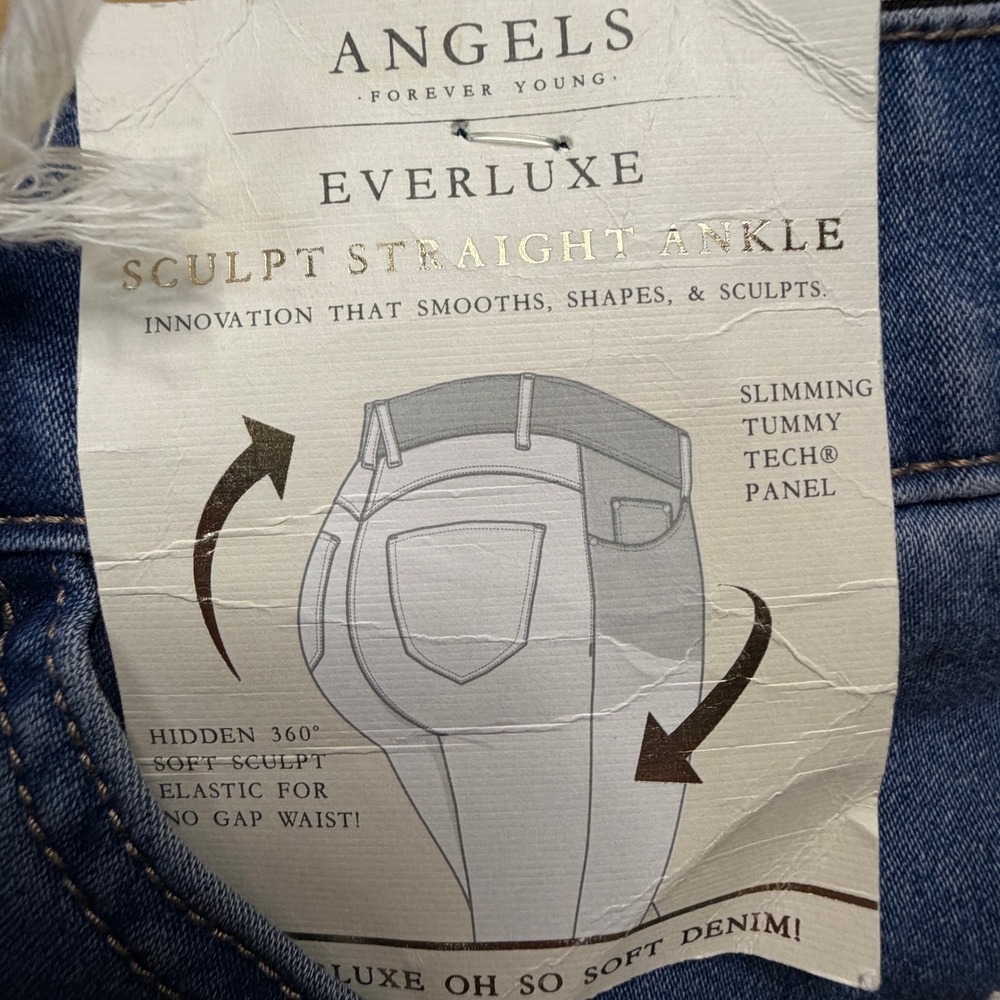 Angels Forever Young Everluxe Sculpt Straight Ankle Jeans Blue Size 14 NWT - Picture 6 of 14